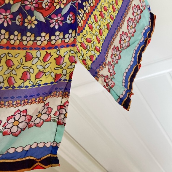 Johnny Was Womens Lookout Electra Silk Printed Tunic Shirt Size XS Boho Hippie‎ - Picture 6 of 11